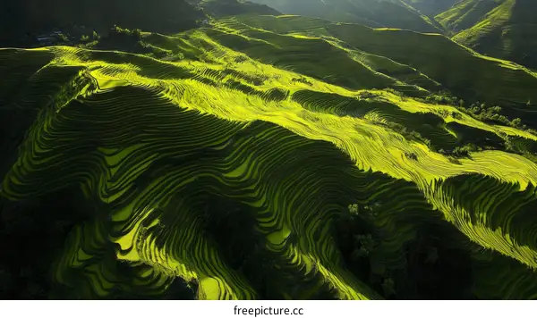 Stunning Terraced Rice Paddies Landscape