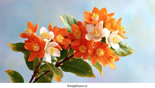Vibrant Orange and White Flowers Bouquet