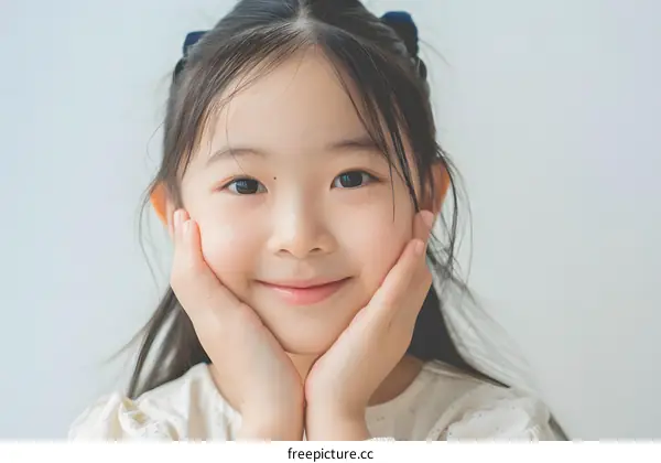 Smiling Asian Little Girl Portrait