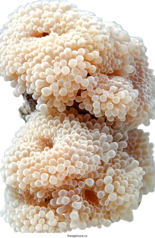 A close-up image of a cauliflower coral