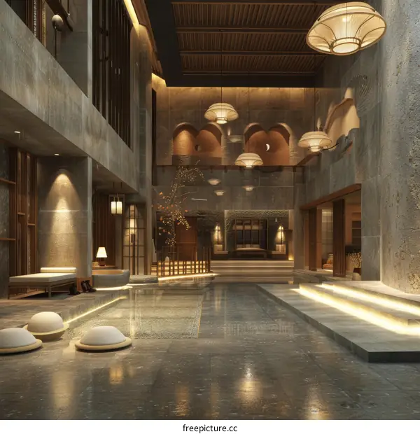 Modern Chinese Hotel Lobby Interior Design
