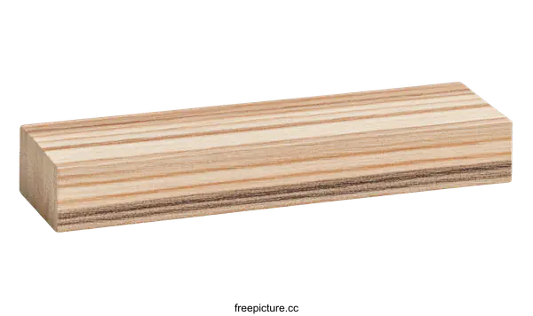 [Transparent Background PNG]Light Beige Wooden Block  With  Beautiful Wood Grain