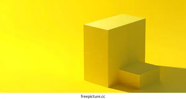 Yellow Minimalist Geometric Shapes Abstract Background