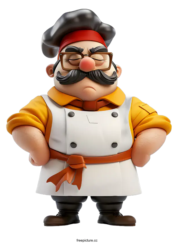 [Transparent Background PNG]funny cartoon chef