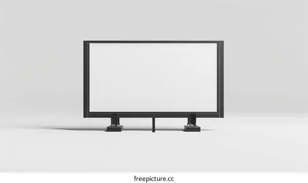 blank advertising billboard on white background