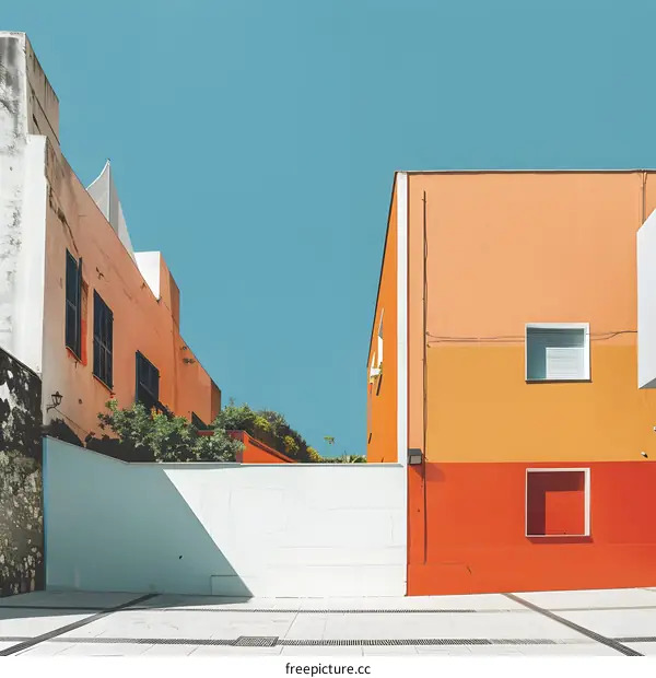 Minimalist Architecture in a Sunny Cityscape