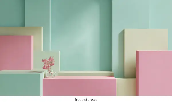 Abstract Geometric Display Background with Pastel Colors