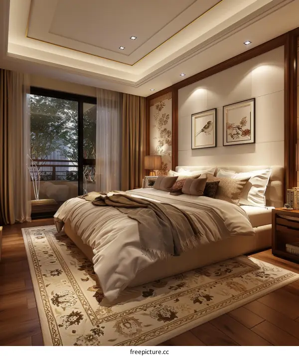 Elegant Bedroom Interior Design Illustration