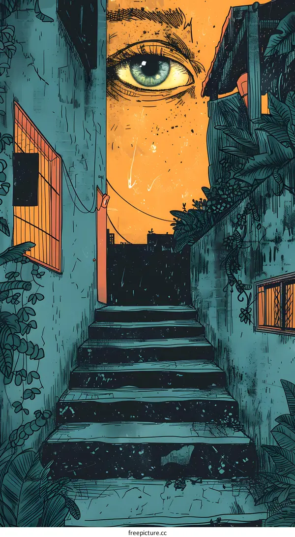 Eye Looking Through The City