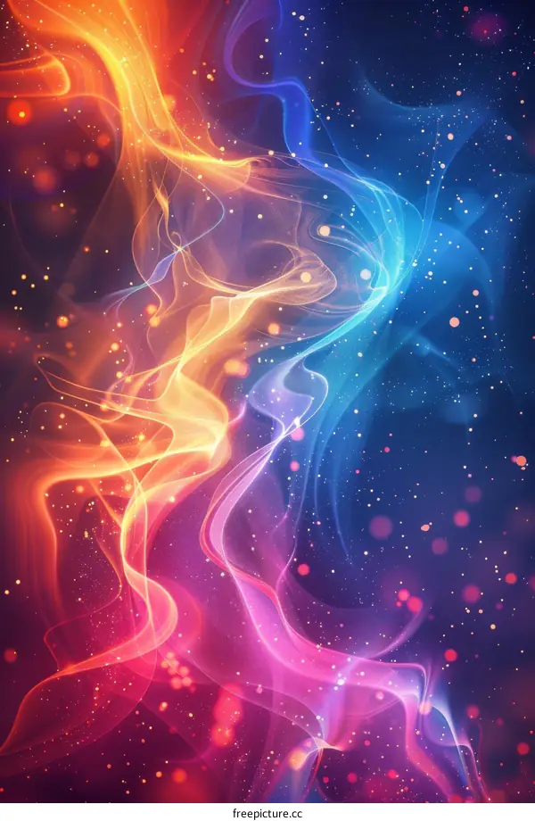 Abstract Colorful Energy Flowing Lines