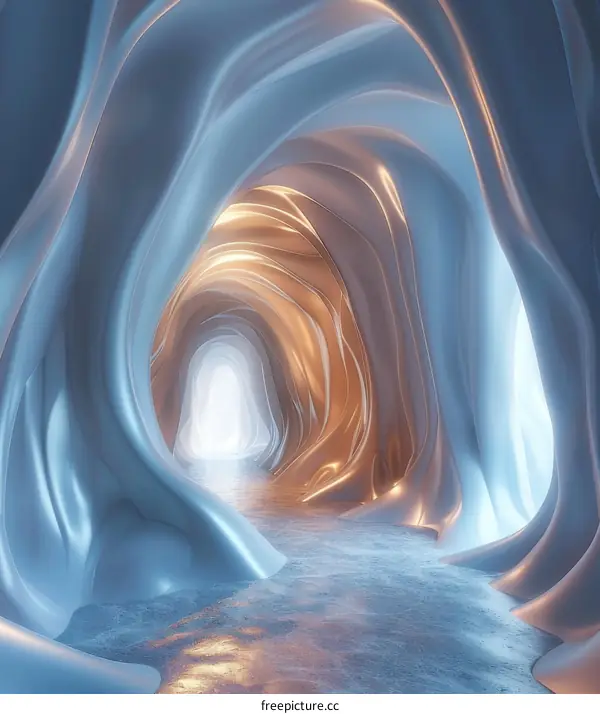 Futuristic Sci-Fi Tunnel: Alien Spaceship Interior