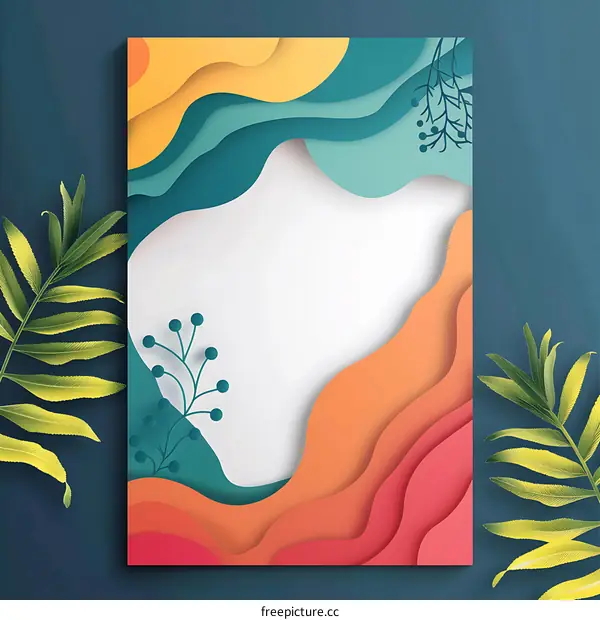 Abstract Colorful Paper Cut Design