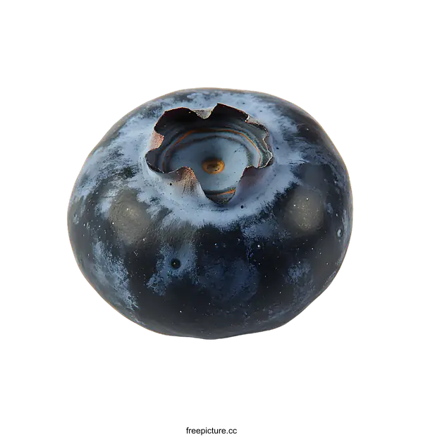 [Transparent Background PNG]Single Fresh Blueberry Isolated on White Background