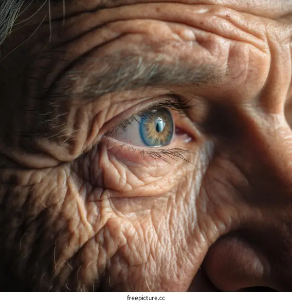 Close up of an old man's eye