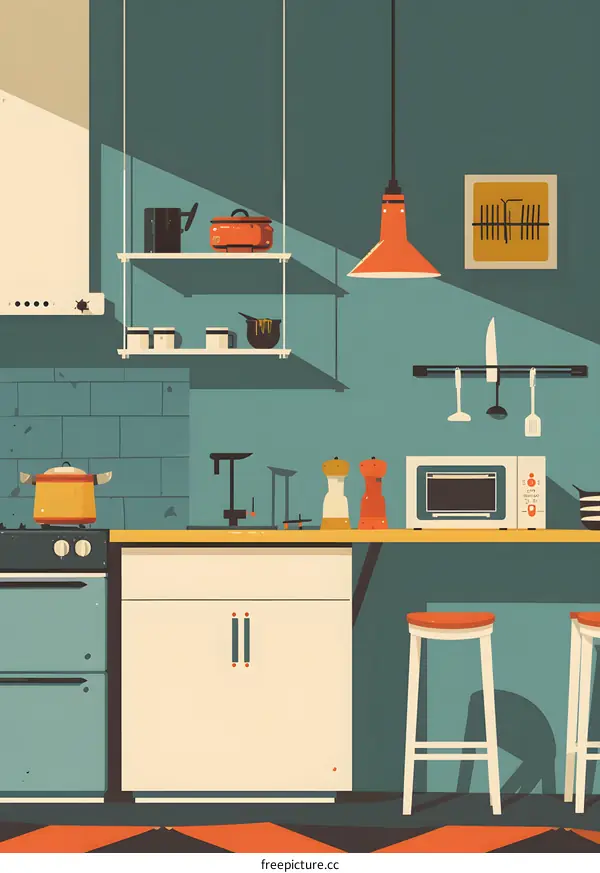Modern Kitchen Interior Design Illustration
