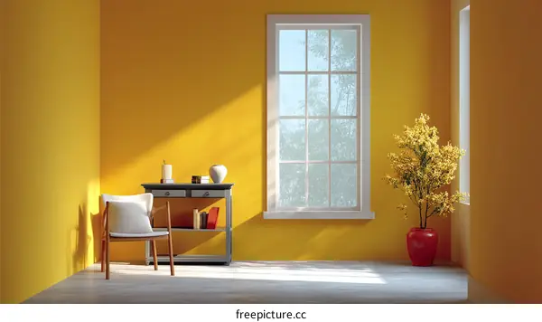 Sunny Yellow Corner Room Interior Design