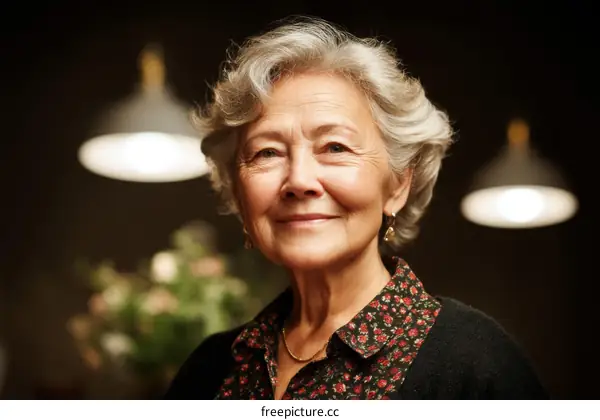 Portrait of a Senior Woman Smiling Close Up