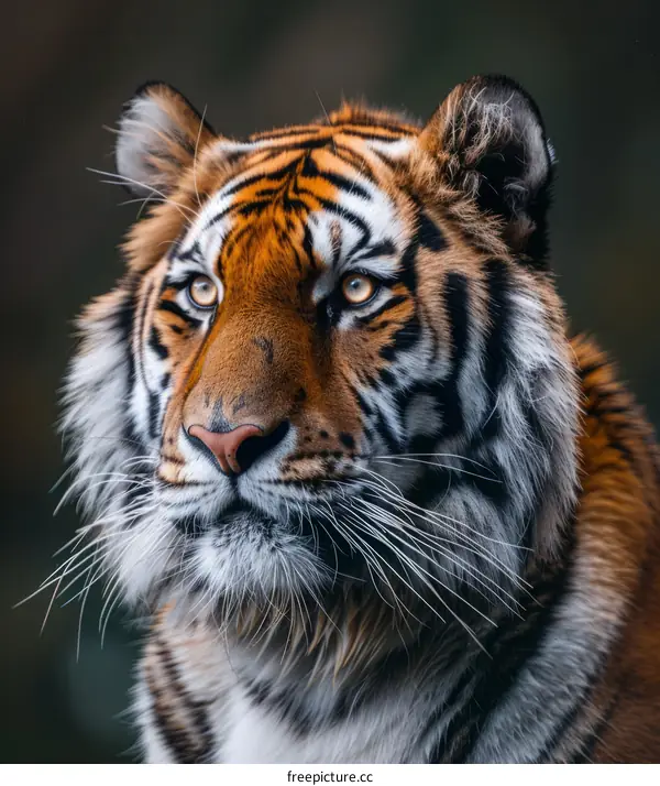 Tiger Portrait: Close-Up of a Majestic Predator