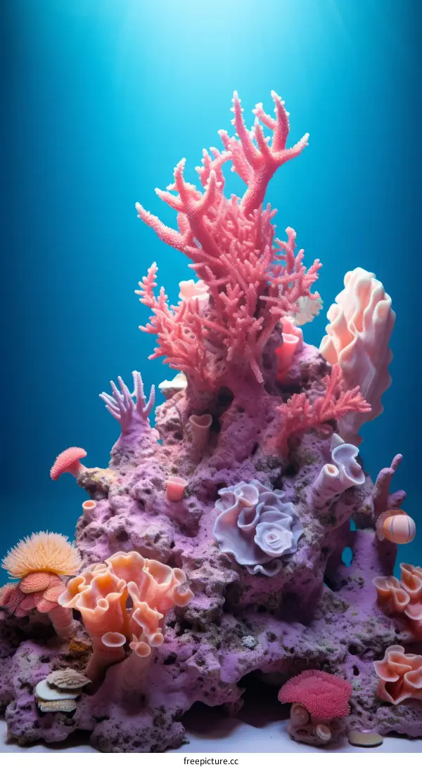 Underwater Pink And Purple Coral Reef
