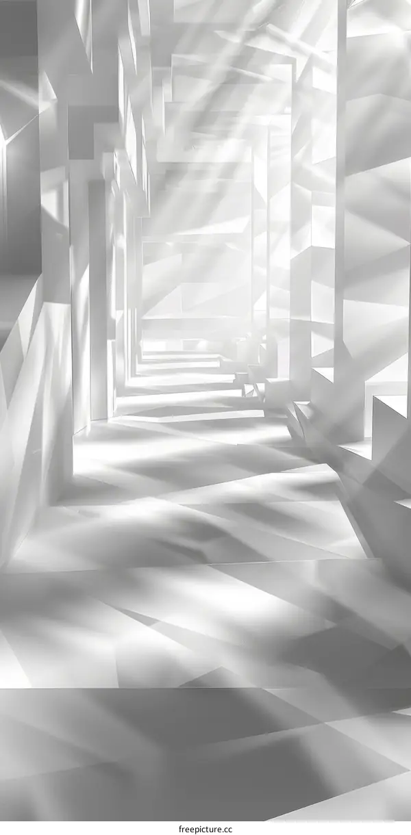 Futuristic White Sci-Fi Corridor Interior