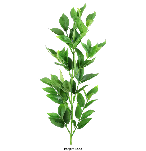 [Transparent Background PNG]Green leaves of a plant on a black background