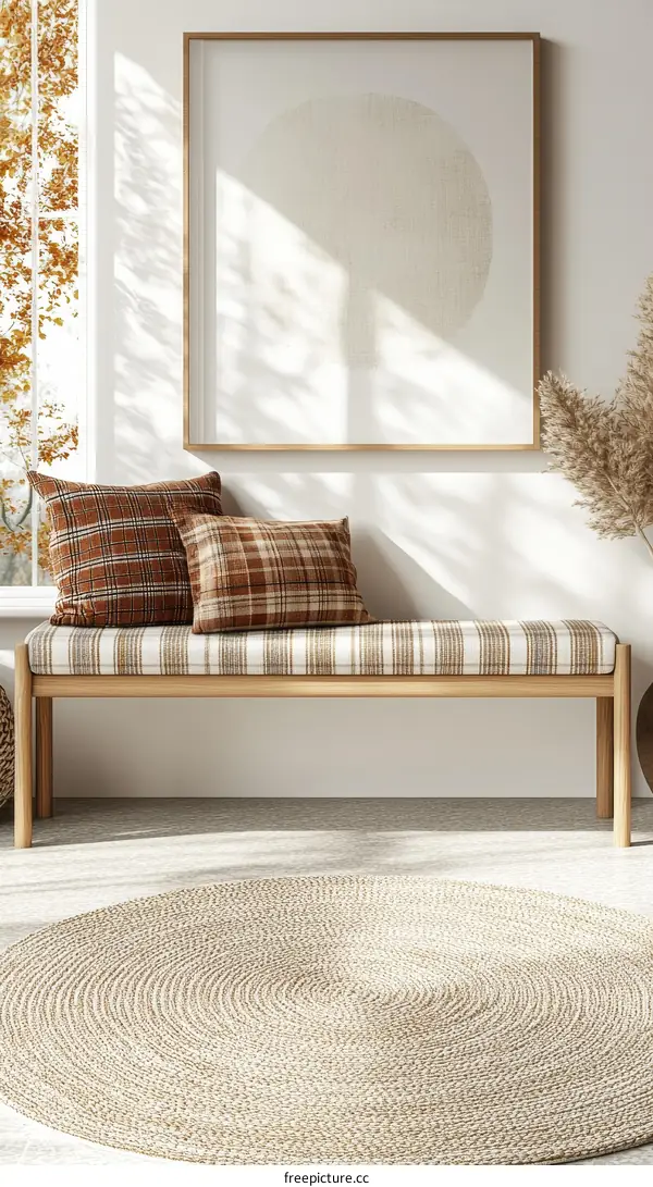 Beige Round Rug in a Modern Living Room