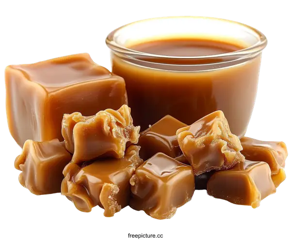 [Transparent Background PNG]Caramel Candy Sweetness Close Up