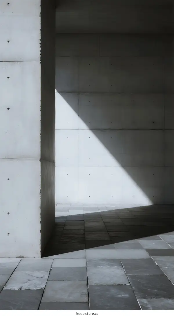 Concrete wall shadow geometric architectural space design
