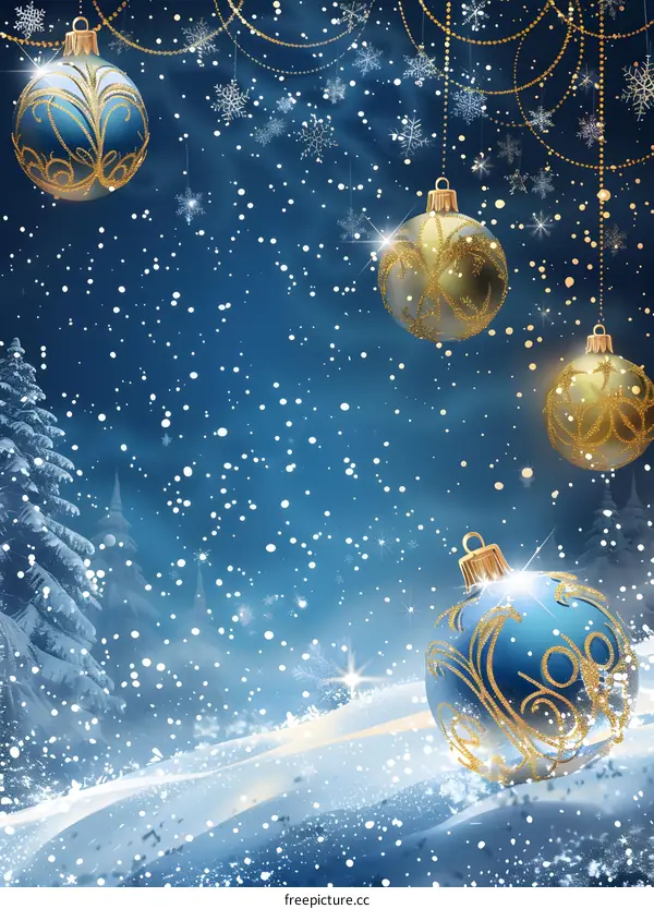 Christmas Ornament With Blue And Gold