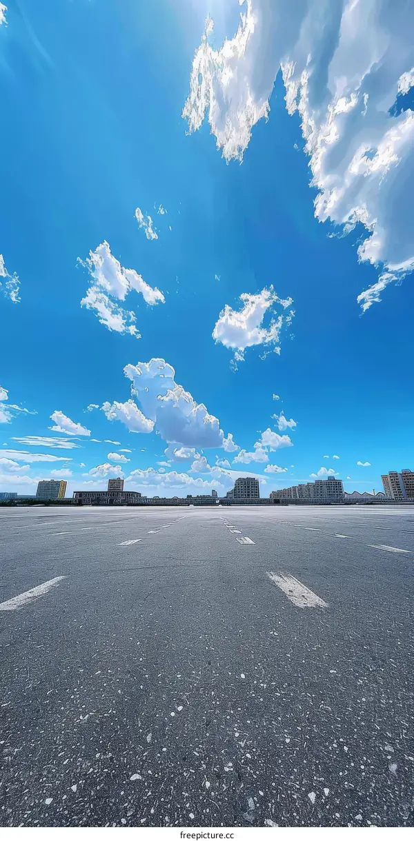 An Empty Parking Lot on a Beautiful Sunny Day