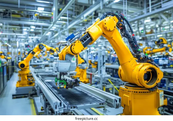 Automated Production Line with Robotic Arms