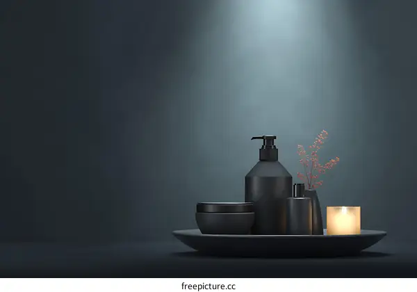 Dark Minimalist Spa Products Display
