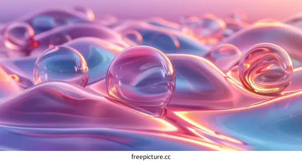 Glass balls on a glossy surface