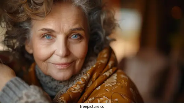 Portrait of a Senior Woman with Graceful Expression