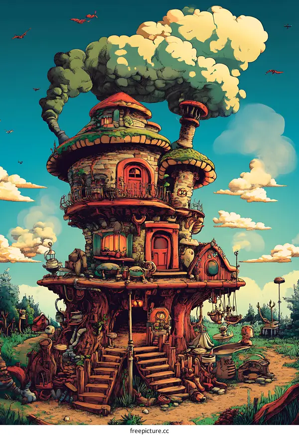 Fantasy Treehouse Illustration