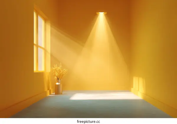 Empty Sunny Yellow Room Interior Design