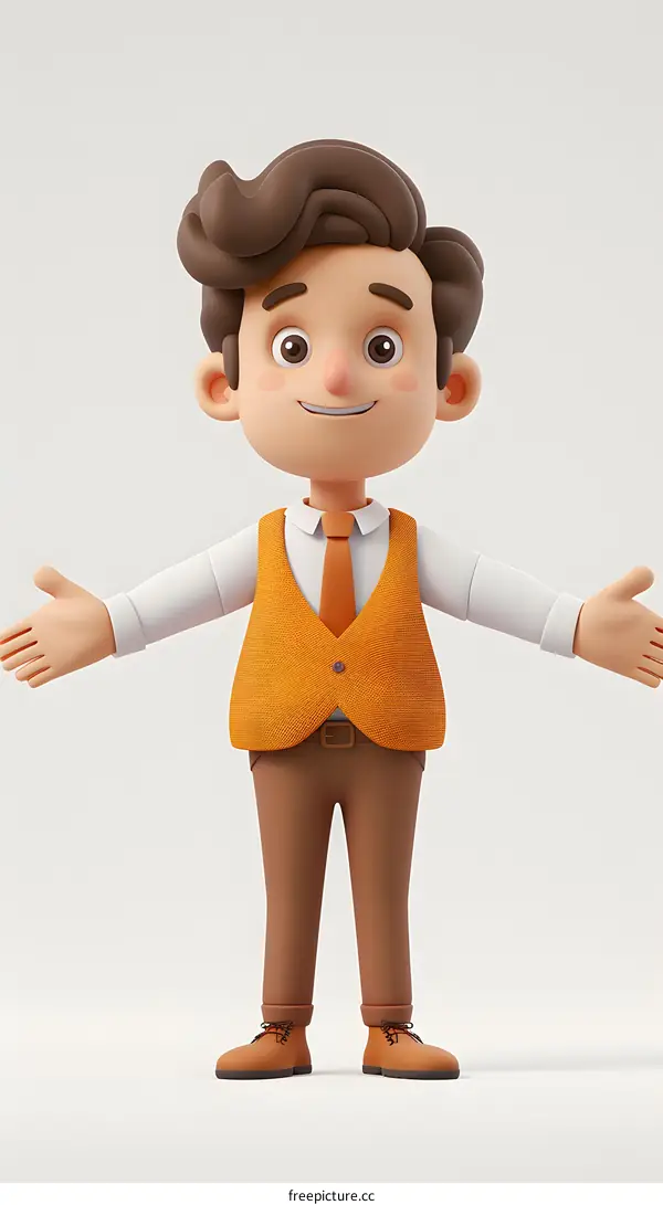 3d cartoon character of businessman