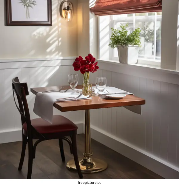 Fine dining restaurant with a view of the city