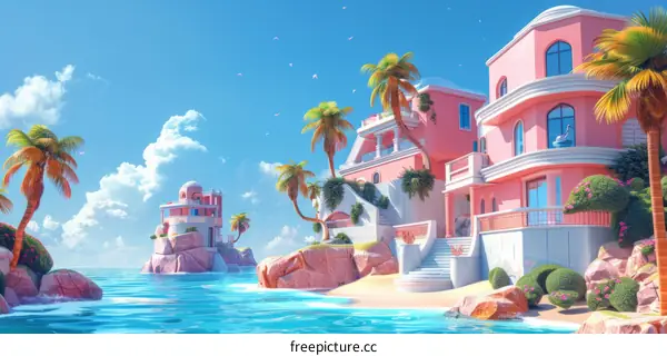 Pink Paradise: Beach House Idyll