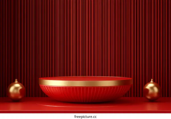 Red and Gold Minimalist Display Stand