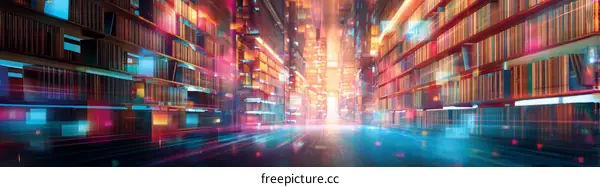 Futuristic Library Cityscape Illustration