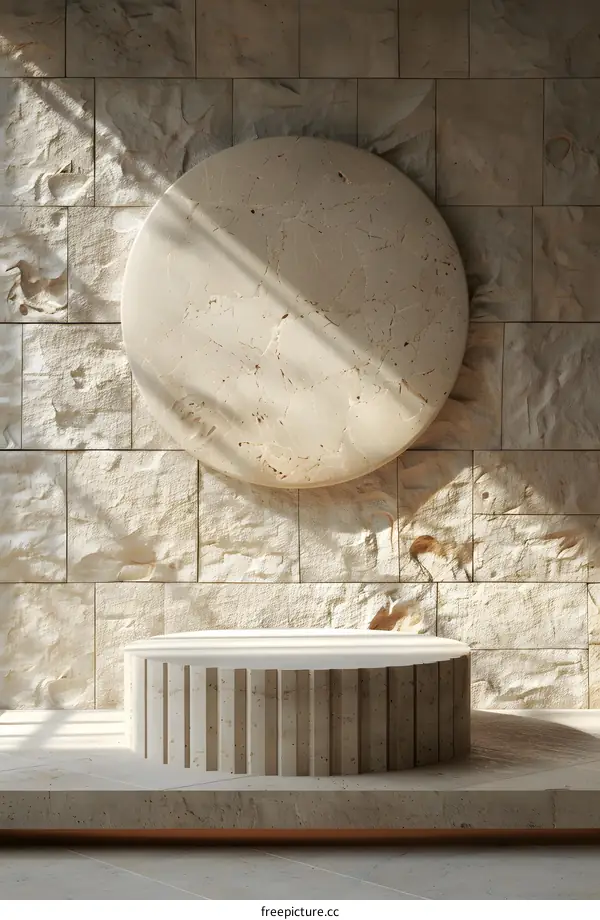 Round Stone Background Wall for Display
