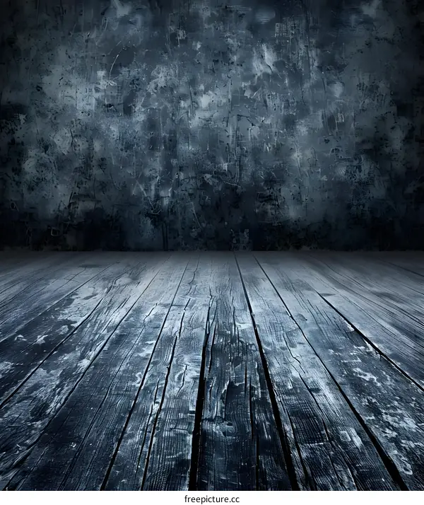 Dark Wooden Floor with Grunge Wall Background