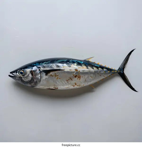 Fresh Tuna Fish on White Background