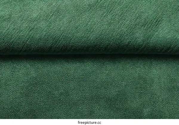 Close-up View of Textured Dark Green Fabric