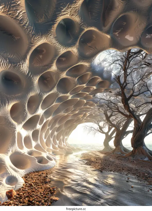 Mystical Cave Entrance to a Beautiful Landscape