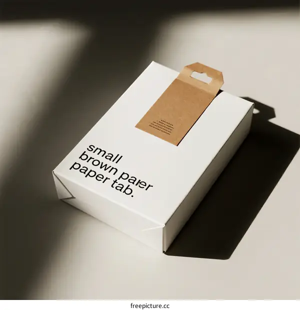Small White Box with Brown Paper Handle for Packaging