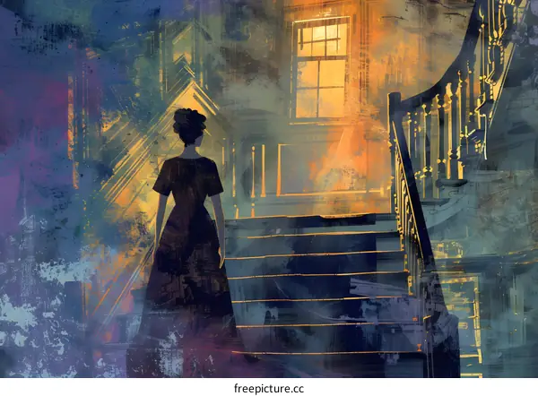 Lady in a haunted house