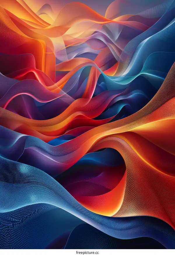 Abstract Colorful Flowing Lines Design