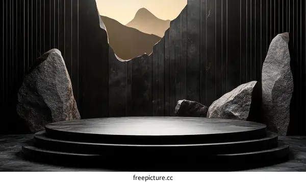 Dark Stone Minimalist Product Display